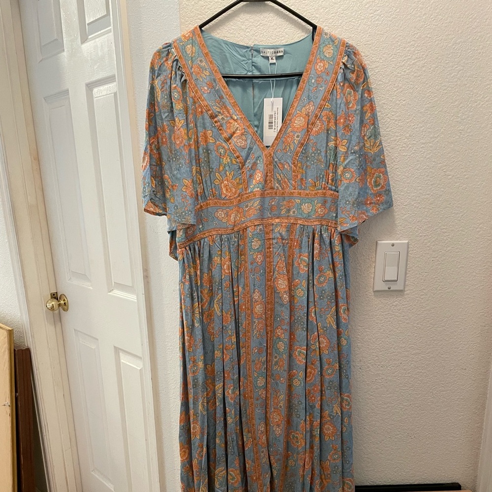 Baltic Born Blue and Orange Maxi Dress
